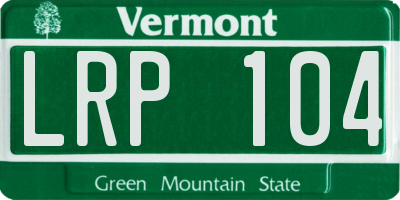 VT license plate LRP104