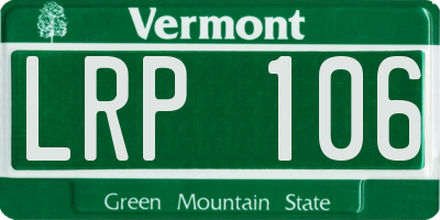 VT license plate LRP106