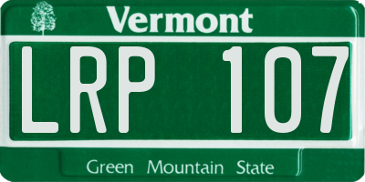 VT license plate LRP107
