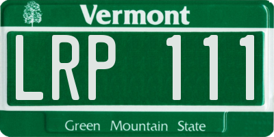 VT license plate LRP111