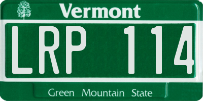 VT license plate LRP114