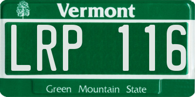 VT license plate LRP116