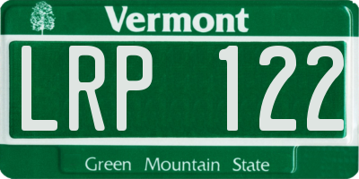 VT license plate LRP122