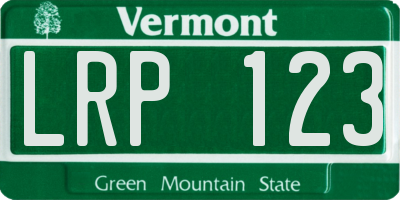 VT license plate LRP123