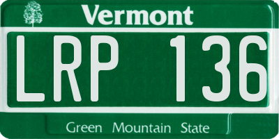 VT license plate LRP136