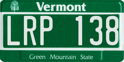 VT license plate LRP138