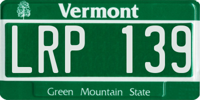 VT license plate LRP139