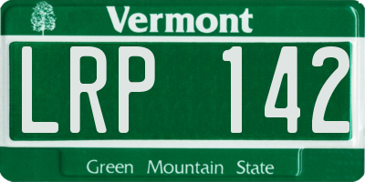 VT license plate LRP142
