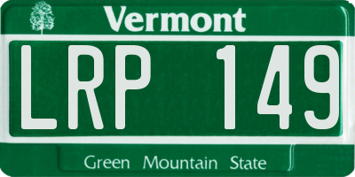 VT license plate LRP149