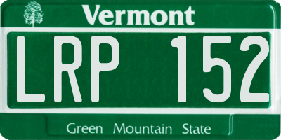 VT license plate LRP152