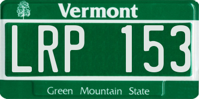 VT license plate LRP153