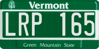 VT license plate LRP165