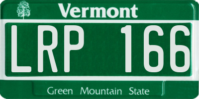 VT license plate LRP166