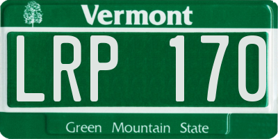 VT license plate LRP170