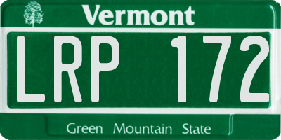 VT license plate LRP172
