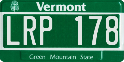 VT license plate LRP178