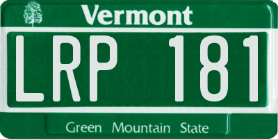 VT license plate LRP181
