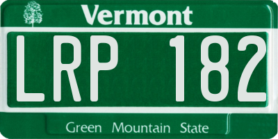 VT license plate LRP182