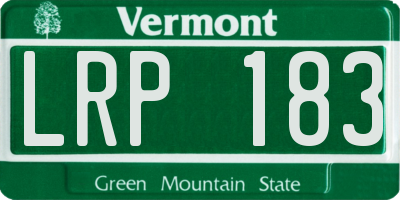 VT license plate LRP183