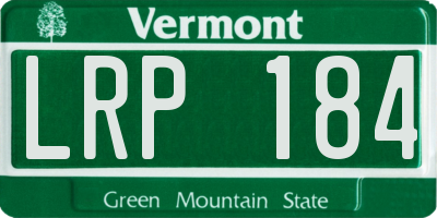 VT license plate LRP184