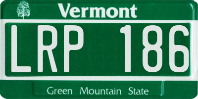 VT license plate LRP186