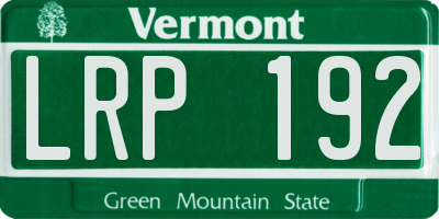 VT license plate LRP192