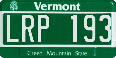 VT license plate LRP193