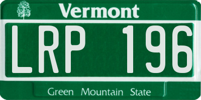 VT license plate LRP196