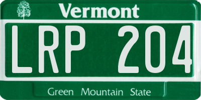 VT license plate LRP204