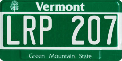 VT license plate LRP207