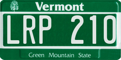 VT license plate LRP210
