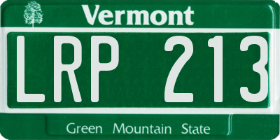 VT license plate LRP213