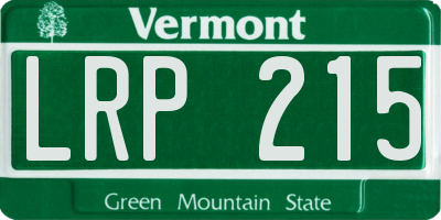 VT license plate LRP215