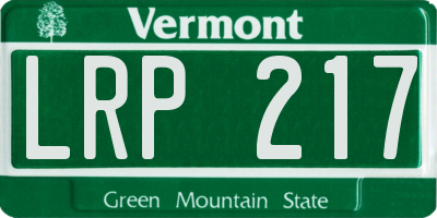 VT license plate LRP217