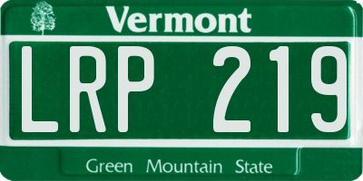 VT license plate LRP219