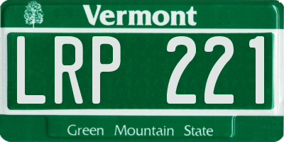 VT license plate LRP221