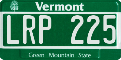 VT license plate LRP225