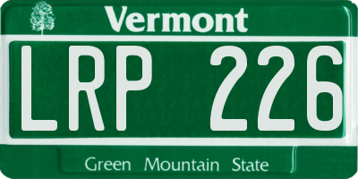 VT license plate LRP226