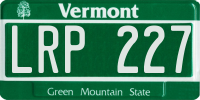 VT license plate LRP227
