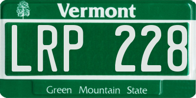 VT license plate LRP228