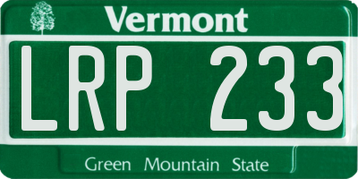 VT license plate LRP233