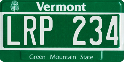 VT license plate LRP234