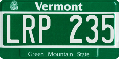 VT license plate LRP235