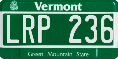 VT license plate LRP236