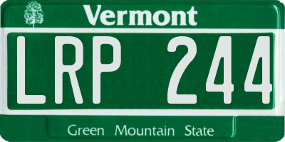 VT license plate LRP244