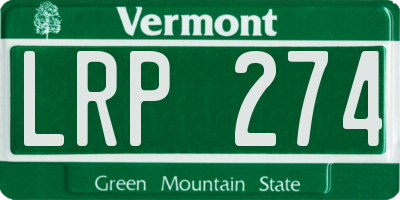 VT license plate LRP274