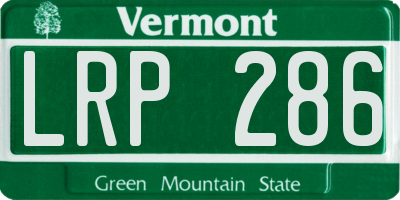 VT license plate LRP286