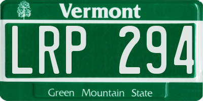 VT license plate LRP294