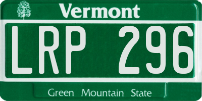 VT license plate LRP296