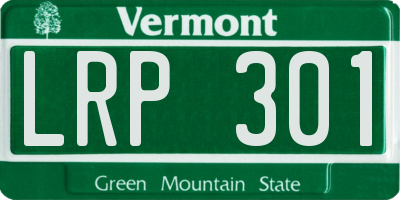 VT license plate LRP301